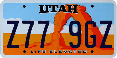 UT license plate Z779GZ