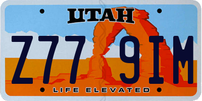 UT license plate Z779IM