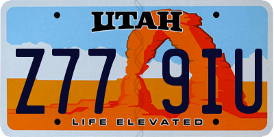 UT license plate Z779IU