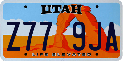 UT license plate Z779JA