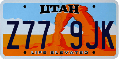 UT license plate Z779JK