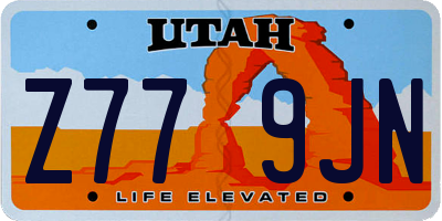 UT license plate Z779JN