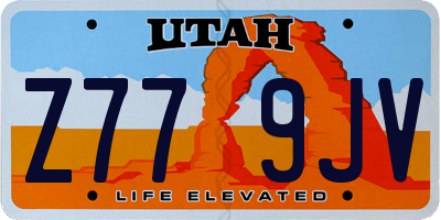 UT license plate Z779JV