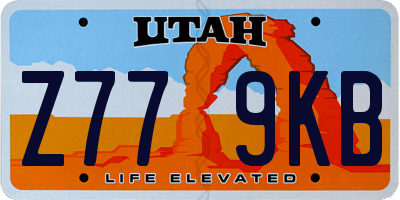 UT license plate Z779KB