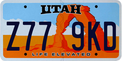 UT license plate Z779KD