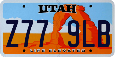 UT license plate Z779LB