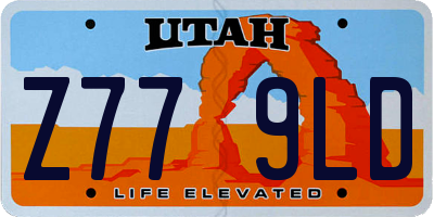 UT license plate Z779LD