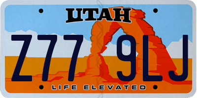 UT license plate Z779LJ
