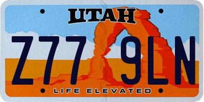 UT license plate Z779LN