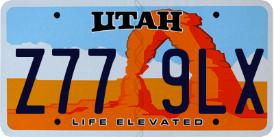 UT license plate Z779LX