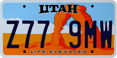 UT license plate Z779MW