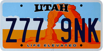 UT license plate Z779NK
