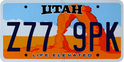 UT license plate Z779PK