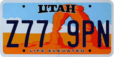 UT license plate Z779PN