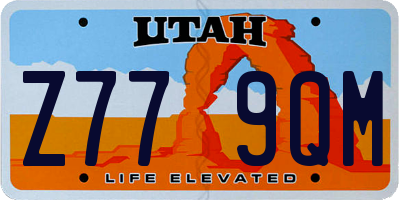 UT license plate Z779QM