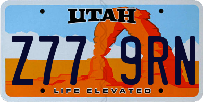 UT license plate Z779RN