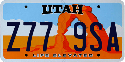 UT license plate Z779SA