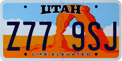 UT license plate Z779SJ