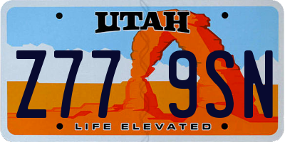 UT license plate Z779SN