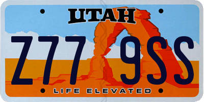 UT license plate Z779SS