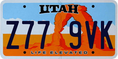 UT license plate Z779VK