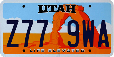 UT license plate Z779WA