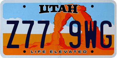 UT license plate Z779WG