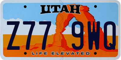 UT license plate Z779WQ