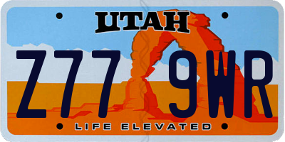 UT license plate Z779WR