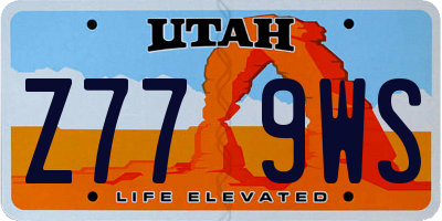 UT license plate Z779WS