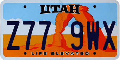 UT license plate Z779WX