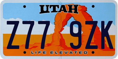 UT license plate Z779ZK