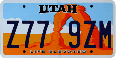 UT license plate Z779ZM