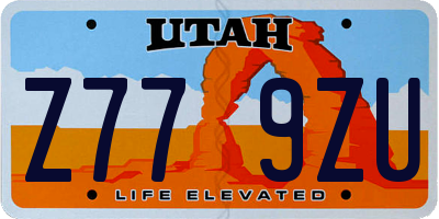 UT license plate Z779ZU