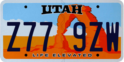 UT license plate Z779ZW