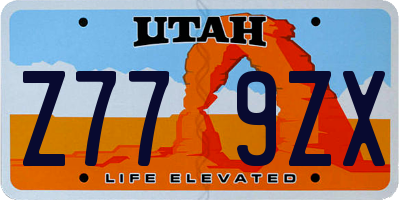 UT license plate Z779ZX