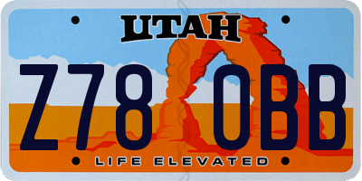 UT license plate Z780BB