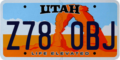 UT license plate Z780BJ