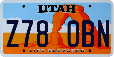 UT license plate Z780BN