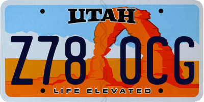 UT license plate Z780CG