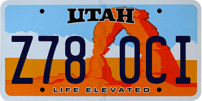 UT license plate Z780CI