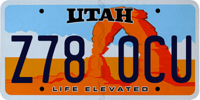 UT license plate Z780CU