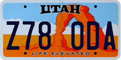 UT license plate Z780DA