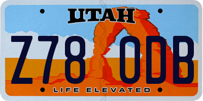 UT license plate Z780DB