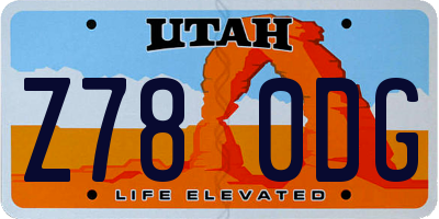 UT license plate Z780DG