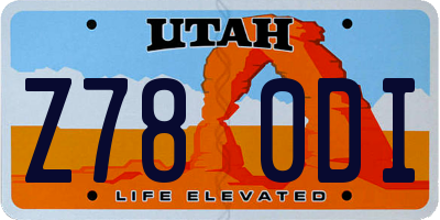 UT license plate Z780DI