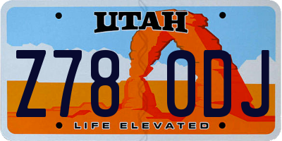 UT license plate Z780DJ