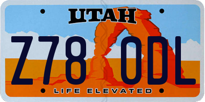 UT license plate Z780DL