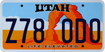 UT license plate Z780DO