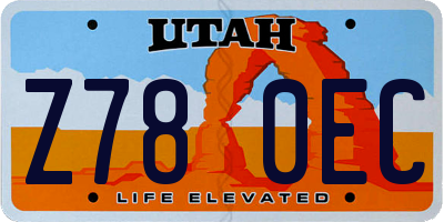 UT license plate Z780EC
